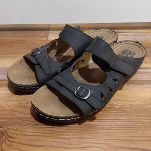 Black Soft Comfort Slip-on Sandals